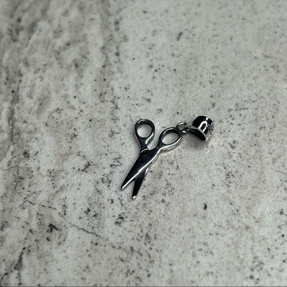 925 Sterling Silver Scissor Pendant - Picture 9 of 14